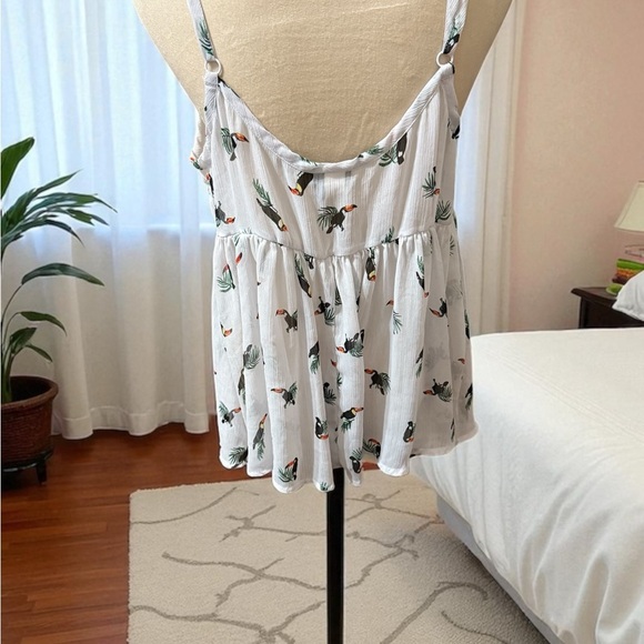 Torrid Ivory Tropical Bird Print Camisole - Picture 3 of 4